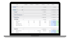 event budget dashboard
