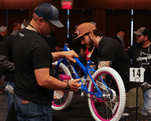 bike being built for a team building give back