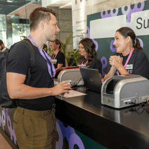 attendee checking into registration
