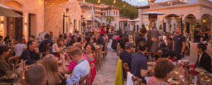 dinner outside with all attendees on an incentive trip in Mexco