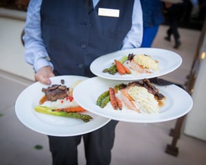 dinner platters for a conference outside dinner