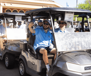 attendees golfing in vegas during an event