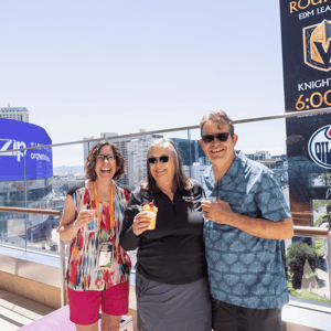 group of franchise attendees having drinks in vegas