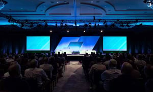 group of attendees at a sales kickoff meeting